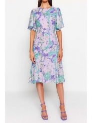 Trendyol Sukienka w kolorze lawendowo-turkusowym rozmiar: 40. Fioletowe sukienki Trendyol, bez wzorów, bez kołnierzyka, bez ramiączek, midi. Za 104.99 zł.