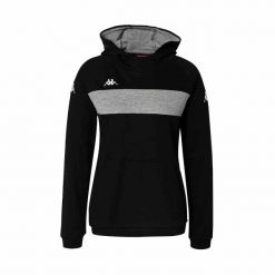 Damska bluza z kapturem Kappa Daccia. Czarne bluzy sportowe Kappa, l, bez wzorów, z kapturem. W wyprzedaży za 175.00 zł.