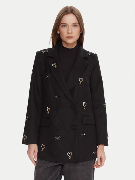 LOLA CASADEMUNT Marynarka LF2502014 Czarny Regular Fit. Czarne marynarki i żakiety LOLA CASADEMUNT, l, bez wzorów, z syntetyku. Za 879.99 zł.