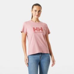 Koszulka damska Helly Hansen Logo 3.0. Czerwone koszulki sportowe Helly Hansen, bez wzorów, bez ramiączek. Za 189.50 zł.