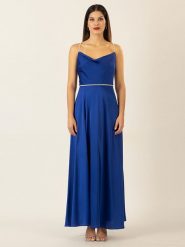 APART Sukienka w kolorze niebieskim rozmiar: 38. Niebieskie sukienki Apart, bez wzorów, z satyny, bez kołnierzyka, bez ramiączek, maxi. Za 442.95 zł.