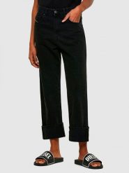 Diesel Clothes Dżinsy "D-Reggy" - Straight fit - w kolorze czarnym rozmiar: W28. Czarne jeansy Diesel Clothes, z aplikacjami, z podwyższonym stanem. Za 225.70 zł.