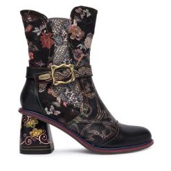 Botki Laura Vita. Czarne botki Laura Vita, bez wzorów, bez obcasa, na słupku, bez zapięcia. Za 529.99 zł.