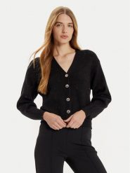 Rinascimento Kardigan CFM0011590003 Czarny Regular Fit. Czarne kardigany Rinascimento, l, bez wzorów, z syntetyku. Za 209.99 zł.