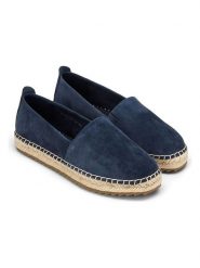 Marc O´Polo Skórzane espadryle w kolorze granatowym rozmiar: 39. Niebieskie espadryle bez wzorów, ze skóry, bez obcasa, bez zapięcia. Za 316.99 zł.