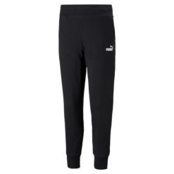 Damskie Spodnie Dresowe Essential. Czarne spodnie dresowe Puma, bez wzorów, z dresówki. Za 257.99 zł.