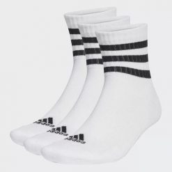 Skarpety adidas 3-Stripes Cushioned Sportswear Mid-Cut Socks 3P. Białe skarpety Adidas, bez wzorów. Za 49.09 zł.