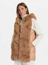 Rinascimento Płaszcz zimowy CFC0122220003 Beżowy Regular Fit. Brązowe płaszcze Rinascimento, na zimę, s, bez wzorów, z syntetyku, bez kaptura. Za 529.99 zł.
