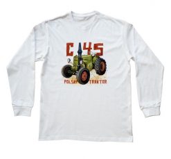 Ursus C-45 — bluzka z długim rękawem. Białe bluzki nikiniki, m, bez wzorów, z bawełny, bez kołnierzyka, bez ramiączek. Za 89.00 zł.