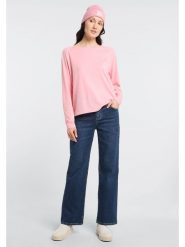 ELBSAND Koszulka "Tira" w kolorze jasnoróżowym rozmiar: XL. Różowe bluzki ELBSAND, xl, bez wzorów, z bawełny, bez kołnierzyka, bez ramiączek. Za 82.99 zł.