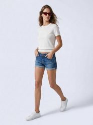 LTB Szorty dżinsowe "Judie" w kolorze granatowym rozmiar: XL. Niebieskie szorty LTB, z aplikacjami, klasyczne. Za 73.99 zł.