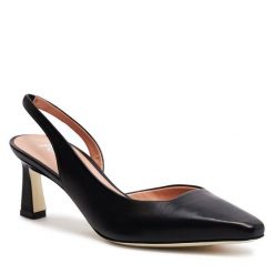 Sandały Pollini. Czarne sandały Pollini, bez wzorów, bez obcasa, na słupku, bez zapięcia. Za 1,279.00 zł.
