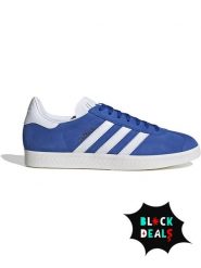 Adidas Skórzane sneakersy "Gazelle" w kolorze niebiesko-białym rozmiar: 40 2/3. Białe trampki Adidas, bez wzorów, z materiału, bez zapięcia. Za 342.60 zł.
