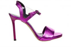 Sandały Bayla-159 4561 151-P Orchid Czarny Lico 159146, Różowy, Skóra naturalna - 36. Czerwone sandały Bayla, bez wzorów, z materiału, bez obcasa, na platformie, bez zapięcia. W wyprzedaży za 179.10 zł.