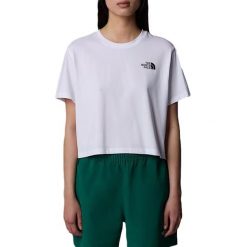 Koszulka sportowa damska The North Face Simple Dome Cropped. Białe koszulki sportowe The North Face, bez wzorów, bez ramiączek. Za 159.99 zł.