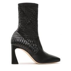 Botki Alberta Ferretti. Czarne botki Alberta Ferretti, bez wzorów, bez obcasa, na słupku, bez zapięcia. Za 3,699.00 zł.