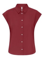 ONLY Koszula "Nova" w kolorze czerwonym rozmiar: XL. Czerwone koszule Only, xl, bez wzorów, z wiskozy, bez kołnierzyka, bez ramiączek. Za 79.45 zł.