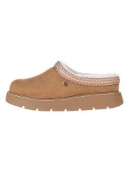 Skechers Kapcie "Keepsakes" w kolorze jasnobrązowym rozmiar: 36,5. Brązowe obuwie domowe Skechers, bez wzorów, z materiału, bez zapięcia. Za 109.52 zł.