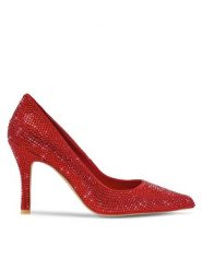Eva Minge Szpilki ANGELA-V1518-03 Czerwony. Czerwone szpilki Eva Minge, bez wzorów, z materiału, bez obcasa, na szpilce, bez zapięcia. Za 249.99 zł.