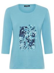 Olsen Koszulka w kolorze niebieskim rozmiar: 44. Niebieskie bluzki Olsen, bez wzorów, z bawełny, bez kołnierzyka, bez ramiączek. Za 39.99 zł.