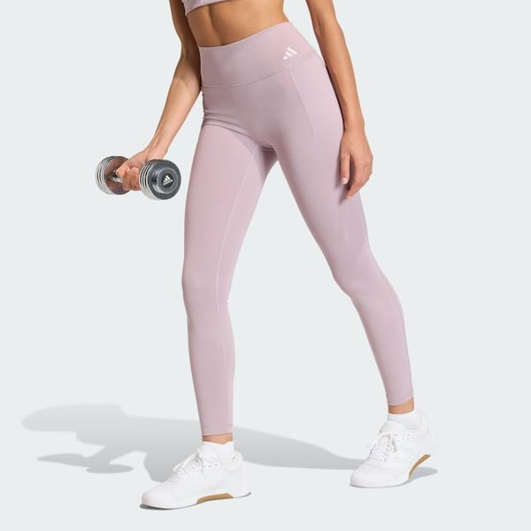 Legginsy treningowe Optime Workout Full Length. Zielone legginsy Adidas, l, bez wzorów, z elastanu, z podwyższonym stanem, na fitness i siłownię, climacool (adidas). Za 259.00 zł.