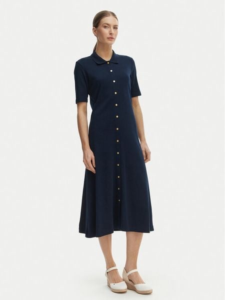 Tommy Hilfiger Sukienka codzienna WW0WW48776 Niebieski Regular Fit. Niebieskie sukienki TOMMY HILFIGER, na co dzień, l, bez wzorów, z bawełny, bez kołnierzyka, bez ramiączek, proste. Za 430.99 zł.