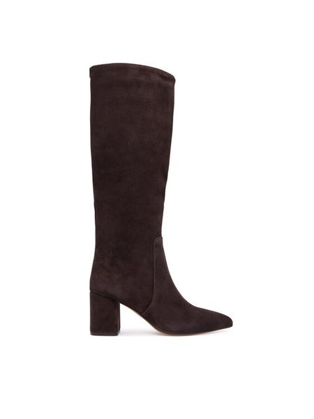 TWINSET Kozaki 252TGT162 Czarny. Czarne kozaki Twinset, ze skóry, bez obcasa, na słupku, bez zapięcia. Za 1,179.00 zł.