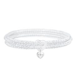 Bransoletka Glamour z kryształkami z zawieszką Mini Icons w kształcie serca. Białe bransoletki Lilou, szklane. Za 397.00 zł.