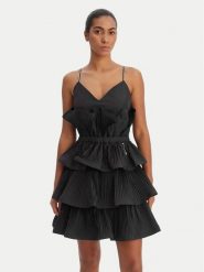 Fracomina Sukienka koktajlowa FQ26SD1007W83101 Czarny Regular Fit. Czarne sukienki Fracomina, l, bez wzorów, z syntetyku, wizytowe, bez kołnierzyka, bez ramiączek. Za 1,189.00 zł.