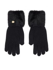 Guess Rękawiczki Damskie AW5668 POL02 Czarny. Czarne rękawiczki Guess, z aplikacjami, z dzianiny. Za 194.99 zł.