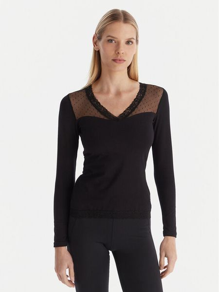 Ysabel Mora Koszulka piżamowa 19479 Czarny Slim Fit. Czarne koszule nocne YSABEL MORA, l, bez wzorów, z bawełny, bez ramiączek. Za 79.99 zł.