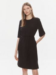 Calvin Klein Sukienka codzienna K20K206375 Czarny Regular Fit. Czarne sukienki Calvin Klein, na co dzień, bez wzorów, z syntetyku, bez kołnierzyka, bez ramiączek, proste. Za 419.99 zł.