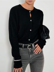 Rozpinany sweter - czarny. Czarne kardigany Sinsay, l, bez wzorów. Za 59.99 zł.