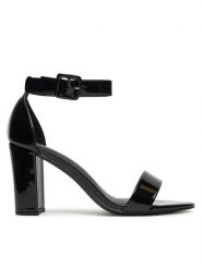 JENNY Sandały WFA3613-1 Czarny. Czarne sandały Jenny, bez wzorów, z materiału, bez obcasa, na słupku, bez zapięcia. Za 129.99 zł.