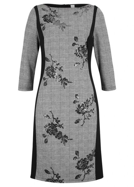 Sukienka ołówkowa z haftem z cekinów. Czerwone sukienki bonprix, bez wzorów, eleganckie, bez kołnierzyka, bez ramiączek, ołówkowe. Za 219.99 zł.