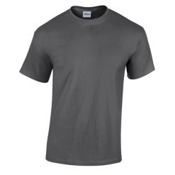 Ciężka Bawełniana Koszulka Unisex Dla Dorosłych. Szare bluzki GILDAN, m, bez wzorów, z bawełny, sportowe, bez kołnierzyka, bez ramiączek. Za 30.99 zł.