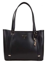 Guess Torebka w kolorze czarnym - 33,5 x 26 x 8 cm rozmiar: onesize. Czarne torby na ramię Guess, z aplikacjami, z materiału, na ramię, bez dodatków. Za 572.37 zł.