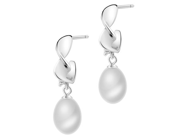 Kolczyki srebrne z perłami. Szare kolczyki Apart, srebrne. Za 269.00 zł.