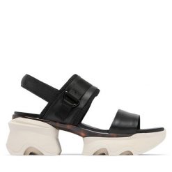 Sandały Sorel. Czarne sandały Sorel, bez wzorów, bez obcasa, na słupku, bez zapięcia. Za 439.99 zł.