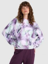 4F Bluza dresowa nierozpinana bez kaptura damska - multikolor S. Bluzy 4f, s, bez wzorów, z bawełny, bez kaptura. Za 159.99 zł.
