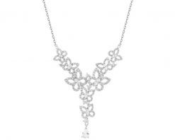 Naszyjnik srebrny z cyrkoniami - motyle. Szare naszyjniki Apart, z cyrkonią, srebrne. Za 429.00 zł.