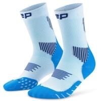 Damskie krótkie skarpety kompresyjne sportowe Core Run do połowy łydki CEP. Niebieskie skarpety CEP, bez wzorów, z dzianiny. Za 84.00 zł.