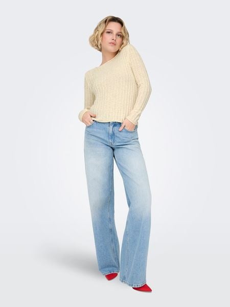 ONLY Sweter w kolorze jasnożółtym rozmiar: M. Żółte swetry Only, m, bez wzorów, ze splotem, bez ramiączek. Za 62.32 zł.