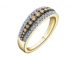 Pierścionek z żółtego złota z diamentami - 0,46 ct - próba 585. Żółte pierścionki Apart, z diamentem, złote. Za 4,190.00 zł.