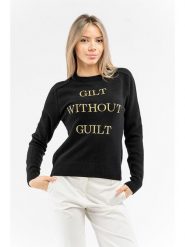 Moschino Kaszmirowy sweter w kolorze czarnym rozmiar: 42. Czarne swetry MOSCHINO, bez wzorów, z kaszmiru, bez ramiączek. Za 726.48 zł.