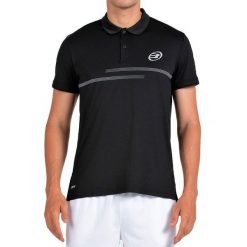 BULLPADEL MENKAR Hombre (Polo). Czarne koszulki polo bullpadel, l, bez wzorów, z elastanu, bez kołnierzyka, bez ramiączek. Za 242.40 zł.