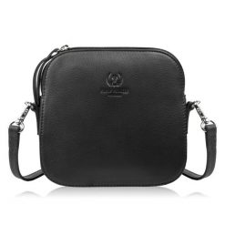 Mała torebka damska skórzana kopertówka na ramię crossbody do ręki czarna Paolo Peruzzi AY-24-BL. Czarne torby na ramię bez wzorów, z materiału, eleganckie, do ręki, małe, bez dodatków. Za 139.00 zł.