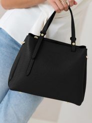 Lia Biassoni Skórzana torebka w kolorze czarnym - 28 x 21 x 15 cm rozmiar: onesize. Czarne torby na ramię Lia Biassoni, bez wzorów, z materiału, przez ramię, bez dodatków. Za 296.56 zł.