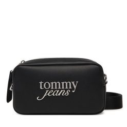 Torebka Tommy Jeans. Czarne listonoszki Tommy Jeans, bez wzorów, z jeansu, bez dodatków. Za 389.99 zł.