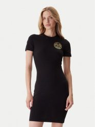 Versace Jeans Couture Sukienka codzienna 79HAOT00 CJ03T Czarny Slim Fit. Czarne sukienki Versace Jeans Couture, na co dzień, s, bez wzorów, z bawełny, bez kołnierzyka, bez ramiączek, proste. Za 649.99 zł.